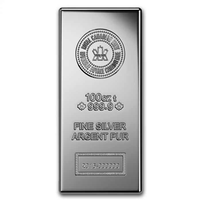 Royal Canadian Mint 100 oz Silver Bar