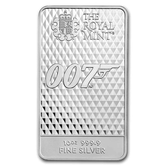 Great Britain James Bond: Diamonds are Forever 1 oz Silver Bar in Mint-Sealed Plastic