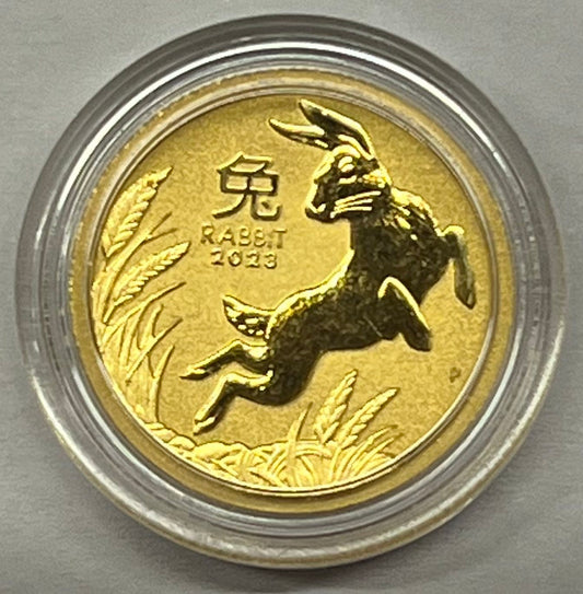 2023 Australia Lunar Rabbit (Series III) 1/10 oz Gold Coin BU in Capsule