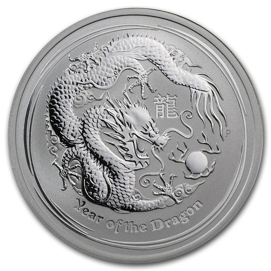 2012 Australia Lunar Dragon (Series II) 1/2 oz Silver Coin BU in Capsule