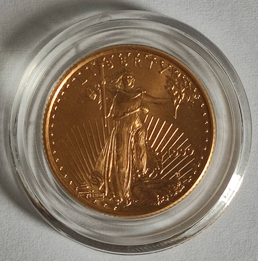 Random Year American Gold Eagle 1/4 oz BU in Capsule