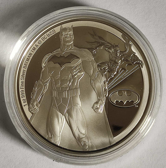 2022 Niue Classic Superheroes - Batman 1 oz Proof Silver Coin in Capsule with Case and COA