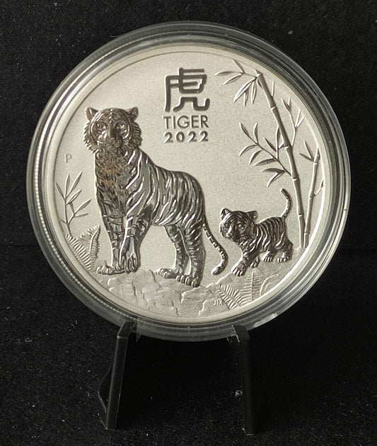 2022 Australia Lunar Tiger 1 oz Silver Coin BU in Capsule