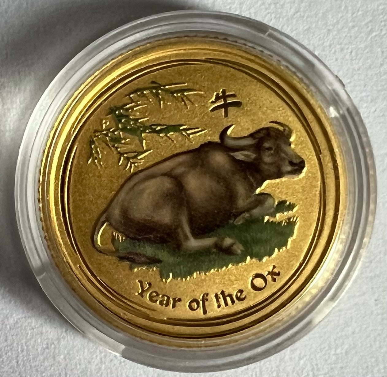2009 Australia Lunar Ox 1/10 oz Gold Coin in Capsule