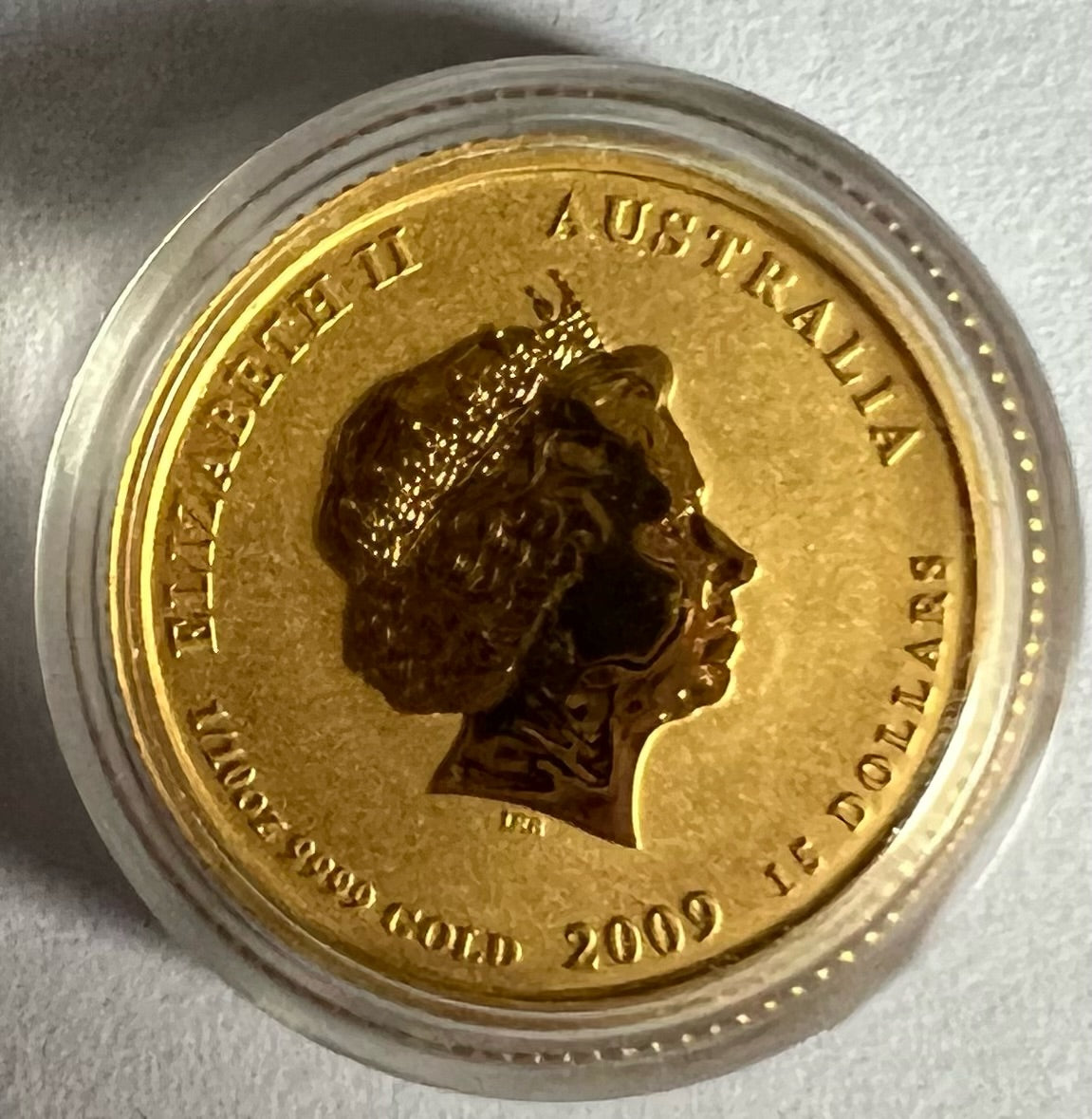2009 Australia Lunar Ox 1/10 oz Gold Coin in Capsule