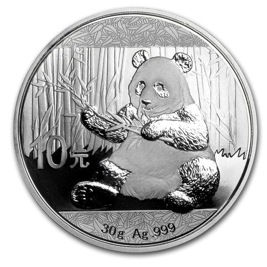 2017 China Panda 30 grams Silver Coin BU in Capsule