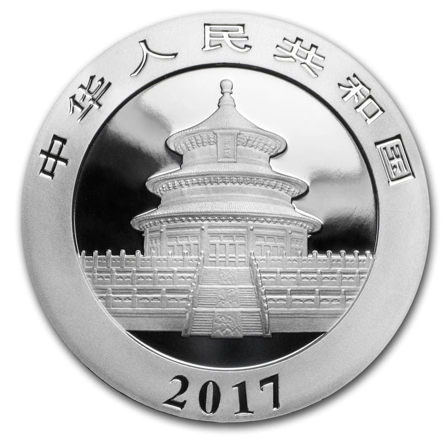 2017 China Panda 30 grams Silver Coin BU in Capsule