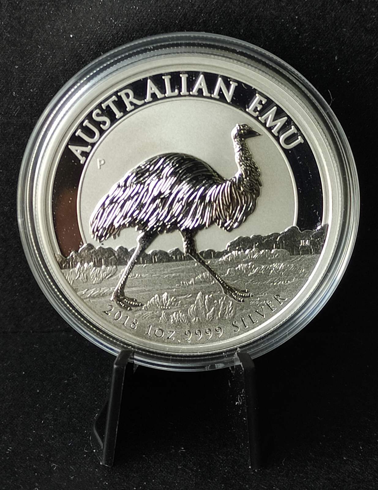 2018 Australia Emu 1 oz Silver Coin BU in Capsule