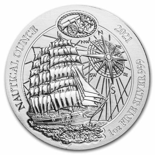 2021 Rwanda Nautical Ounce Sedov 1 oz Silver Coin BU in Capsule