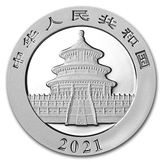 2021 China Panda 30 grams Silver Coin BU in Capsule