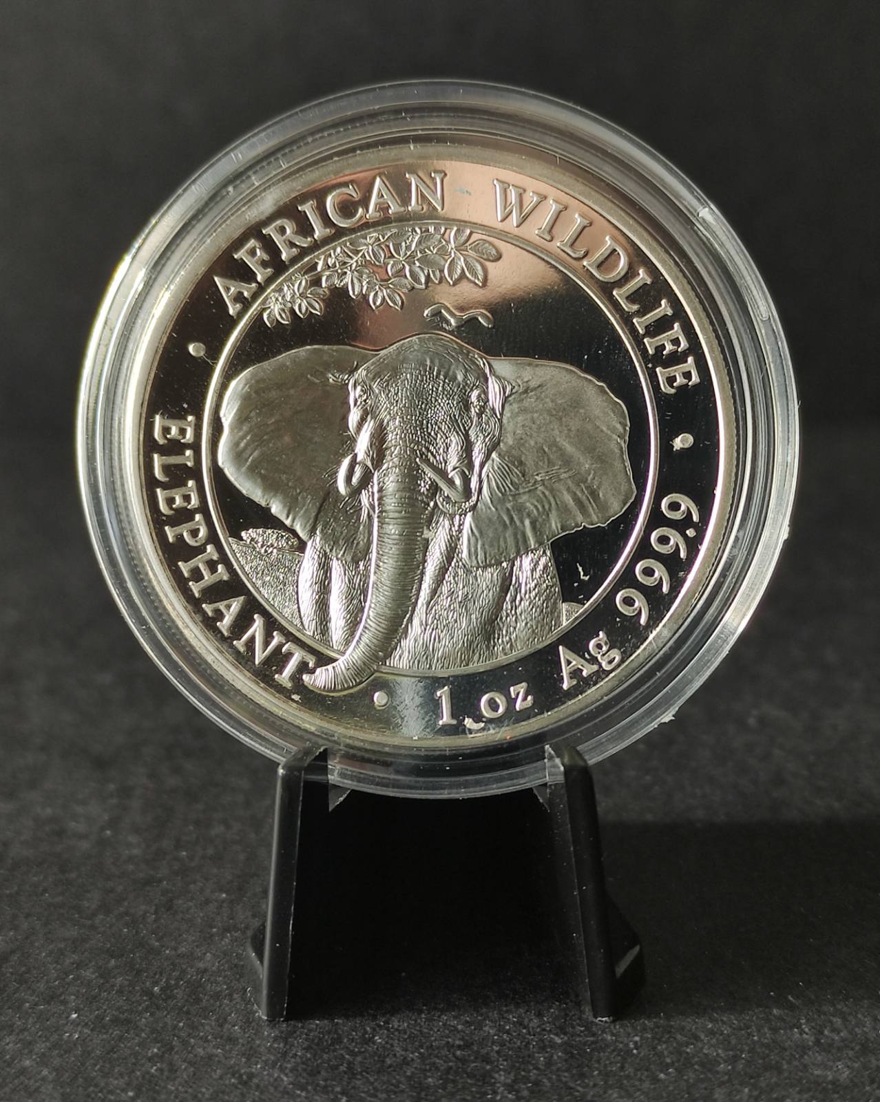 2021 Somalia Elephant 1 oz Silver Coin BU in Capsule
