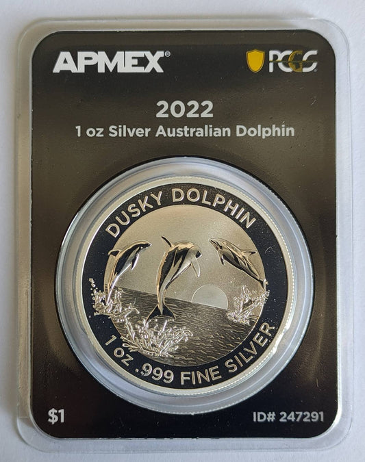 2022 Australia Dusky Dolphin 1 oz Silver Coin in