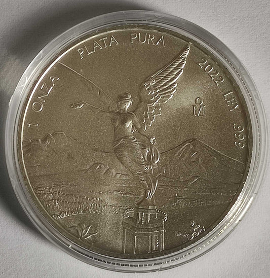 2022 Mexico Libertad 1 oz Silver Coin BU in Capsule