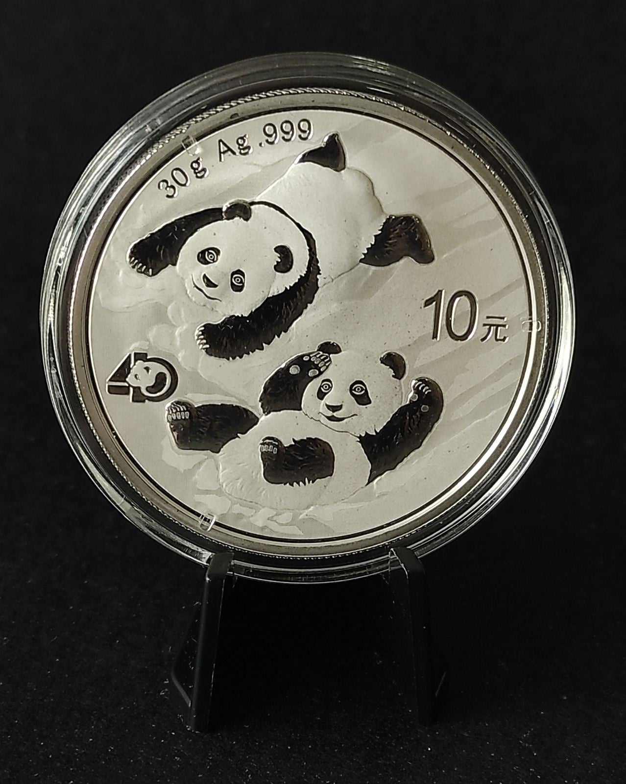 2022 China Panda 30 grams Silver Coin BU in Capsule