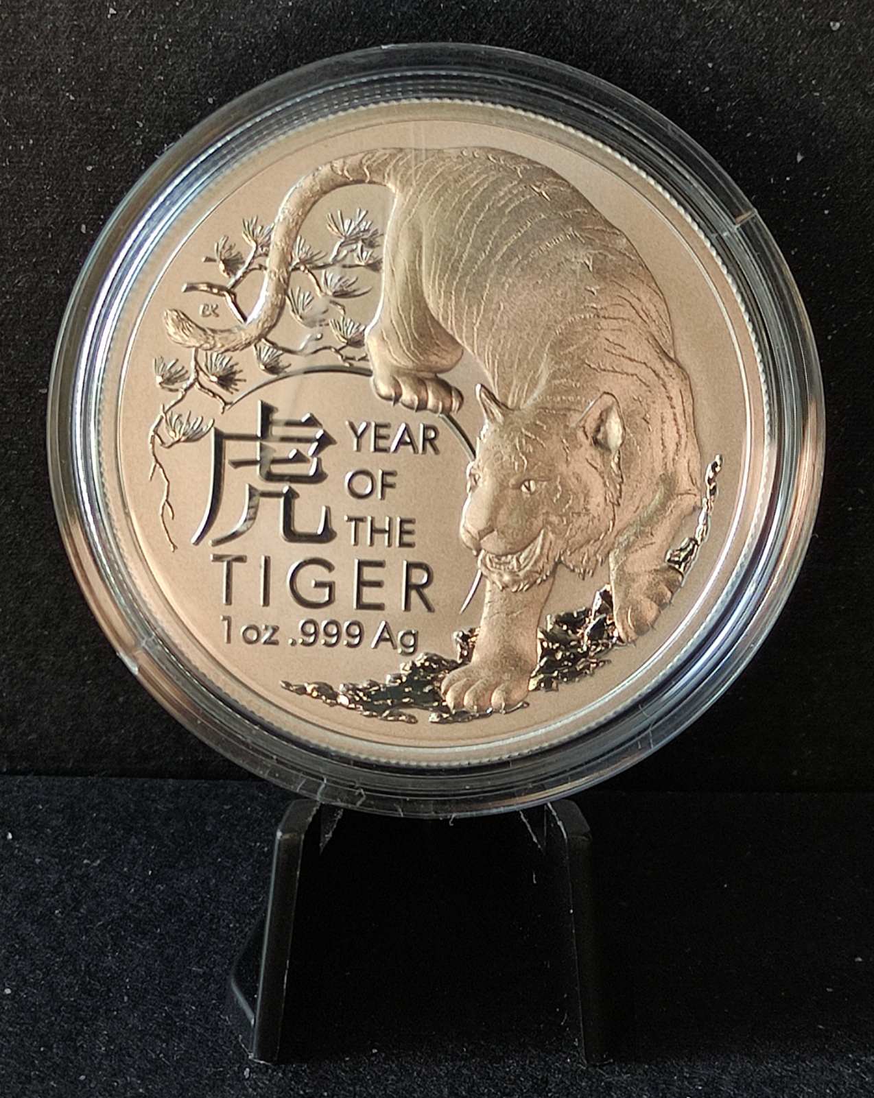 2022 Australia Lunar Year of the Tiger 1 oz Silver Coin BU in Capsule