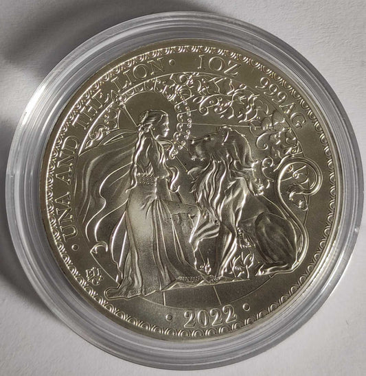 2022 St. Helena Una and the Lion 1 oz Silver Coin BU in Capsule