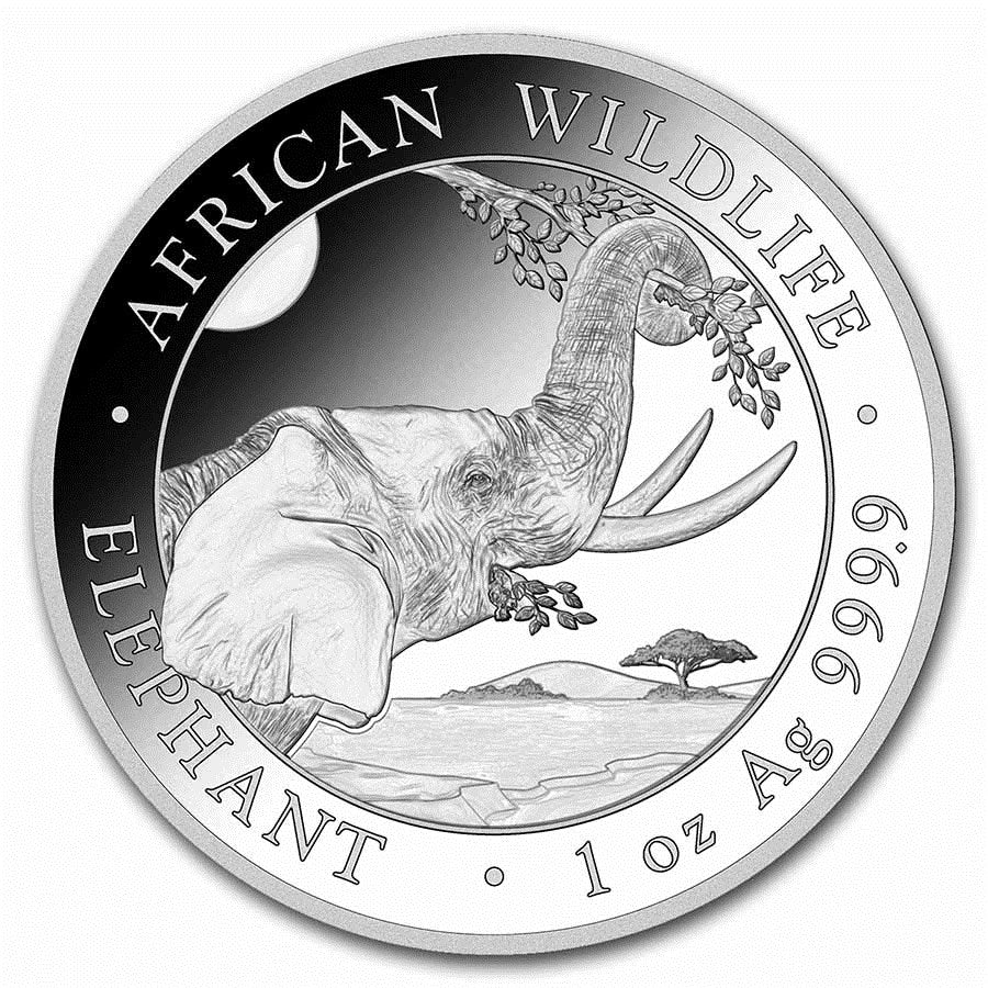 2023 Somalia Elephant 1 oz Silver Coin BU in Capsule