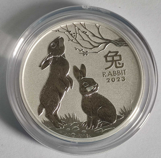 2023 Australia Lunar Rabbit (Series III) 2 oz Silver Coin BU in Capsule