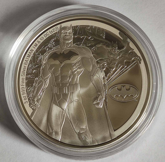 2022 Niue Batman Classic 3 oz Proof Silver Coin in Capsule with Case and COA
