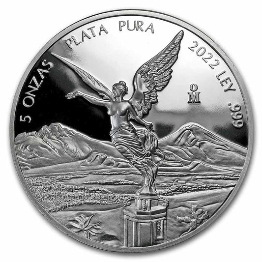 2022 Mexico Libertad 5 oz Proof Silver Coin in Capsule
