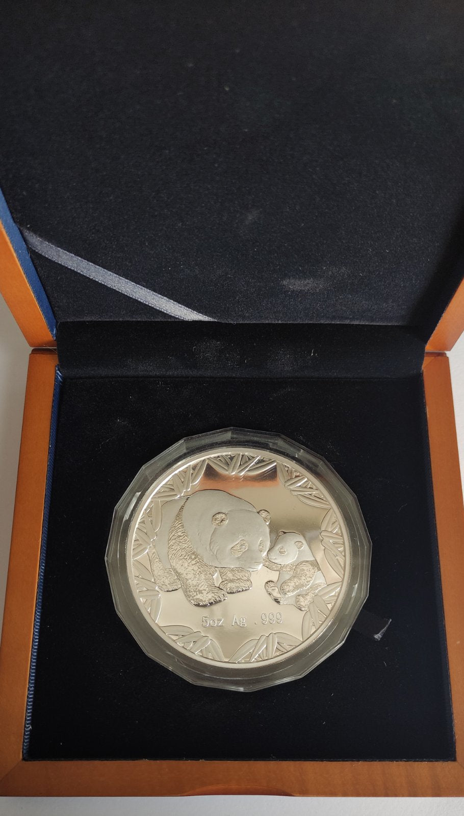 2012 Chinese American World Money's Fair Panda 5 oz Proof Silver Coin in Capsule with Box and COA
