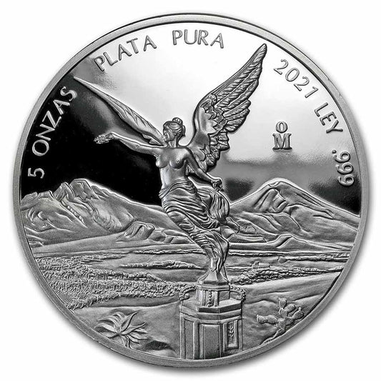 2021 Mexico Libertad 5 oz Proof Silver Coin in Capsule
