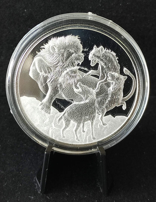 2022 Niue Apex Predators: Lion v. Hyena 1 oz Silver Coin BU in Capsule