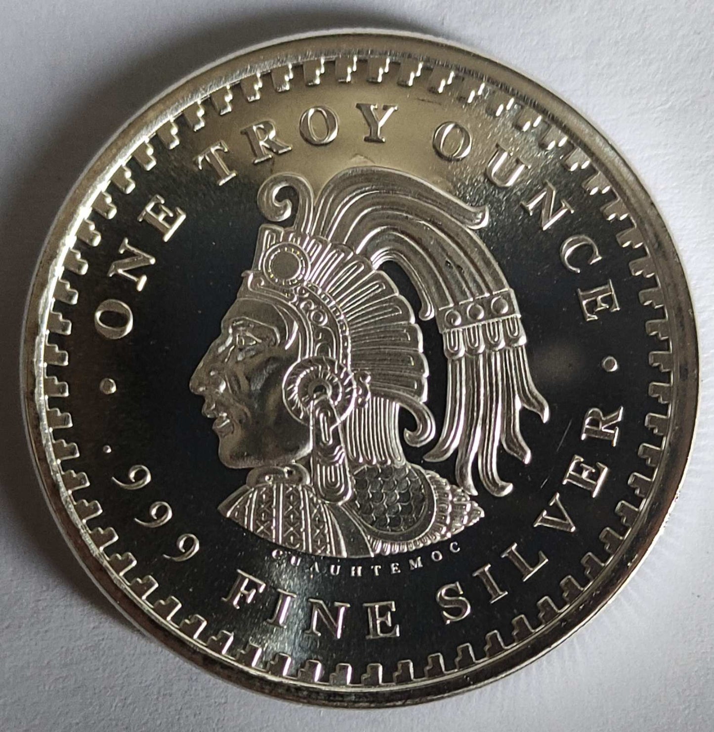 1 oz Silver Round in Capsule - Aztec Calendar (note: contains very minor contact marks)