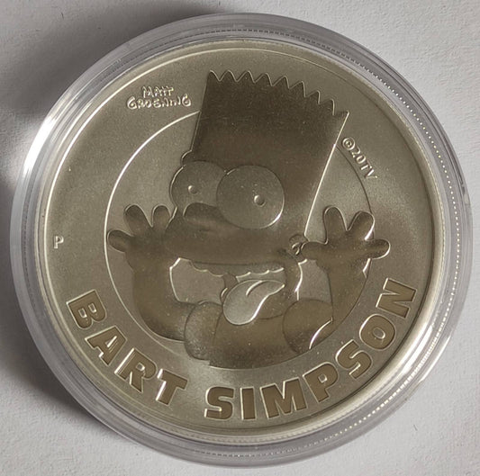2022 Tuvalu The Simpsons: Bart Simpson 1 oz Silver Coin BU in Capsule