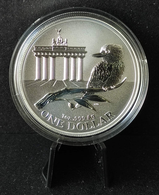 2020 Australia Berlin WMF Coin Show Special - Brandenburg Gate with Kookaburra 1 oz Silver Coin BU in Capsule