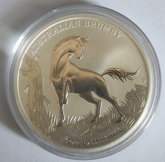 2022 Australia Brumby 1 oz Silver Coin BU in Capsule