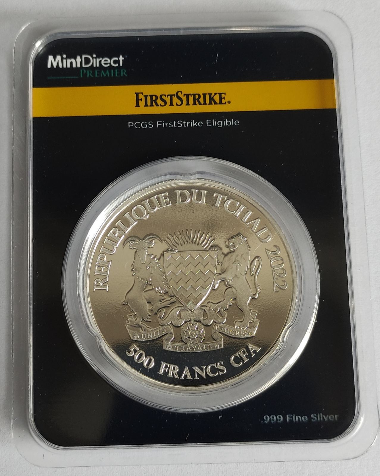2022 Chad Celtic Rooster 1 oz Silver Coin in MintDirect Premier Packaging + PCGS FirstStrike Eligible