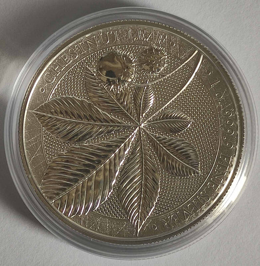 2021 Germania Chestnut Leaf 1 oz Silver Coin BU in Capsule with COA