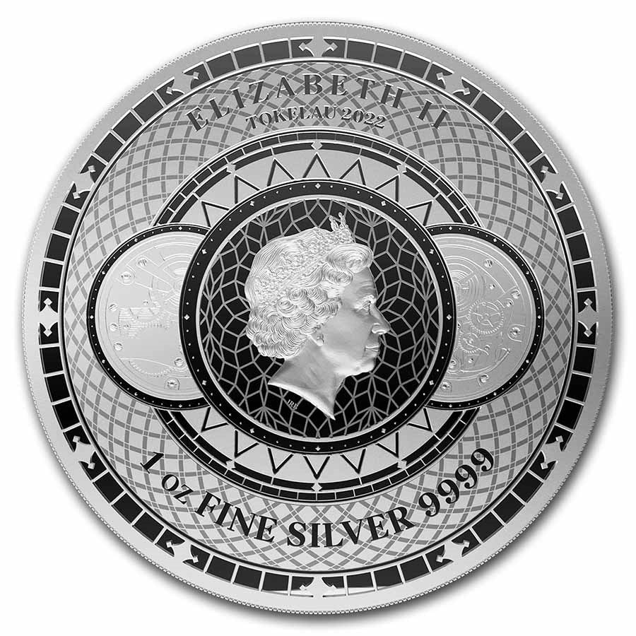 2022 Tokelau Chronos 1 oz Silver Coin BU in Capsule