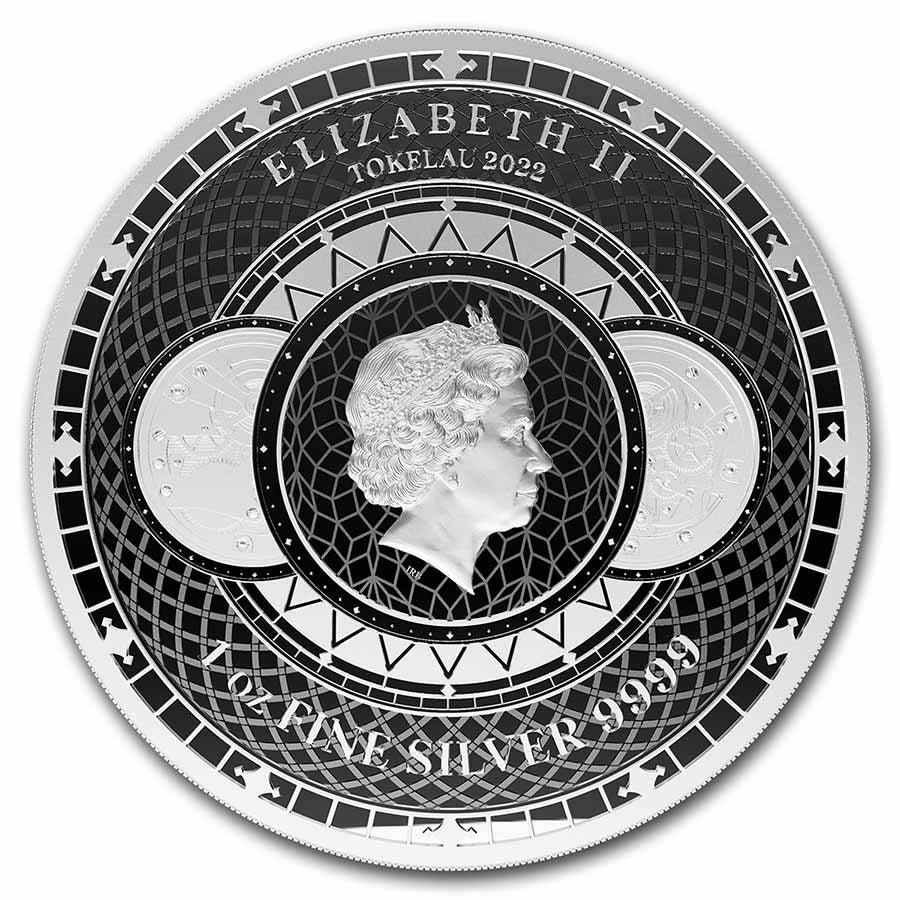 2022 Tokelau Chronos 1 oz Prooflike Silver Coin in Capsule