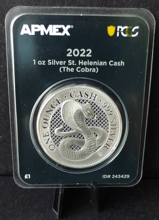 2022 St. Helena Cash Series: The Cobra in MintDirect Premier Packaging + PCGS FirstStrike Eligible