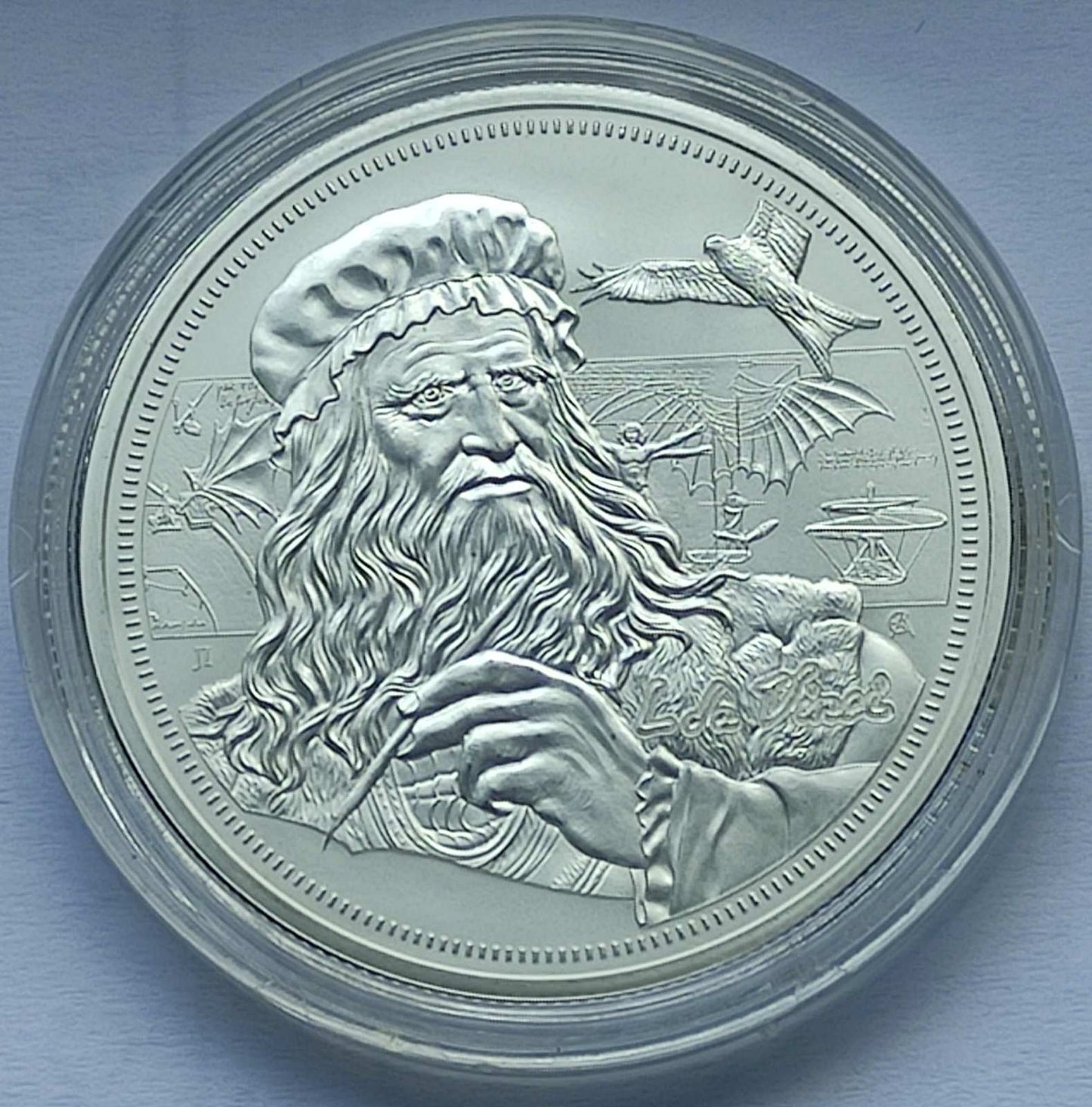 2021 Niue Icons of Inspiration: Leonardo da Vinci 1 oz Silver Coin BU in Capsule