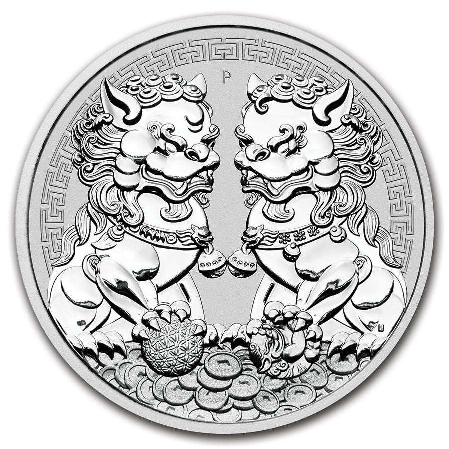 2020 Australia Guardian Lions: Double Pixiu 1 oz Silver Coin BU in Capsule