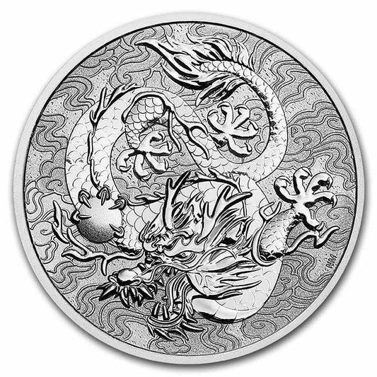 2021 Australia Chinese Myths & Legends: Dragon 1 oz Silver Coin BU in Capsule