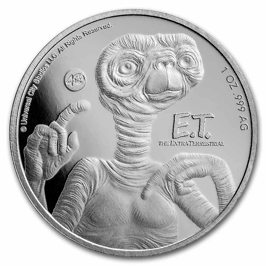 2022 Niue E.T. 40th Anniversary 1 oz Silver Coin BU in Capsule