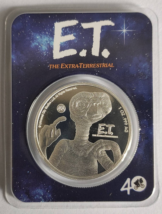2022 Niue E.T. 40th Anniversary 1 oz Silver Coin in Tamper-Evident Packaging