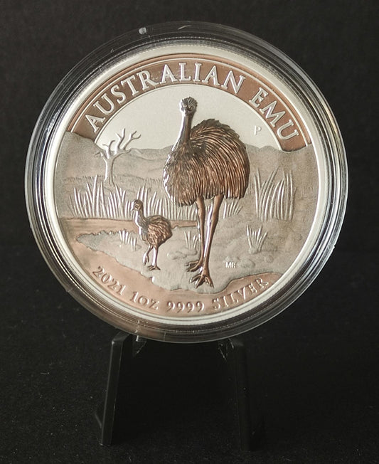 2021 Australia Emu 1 oz Silver Coin BU in Capsule