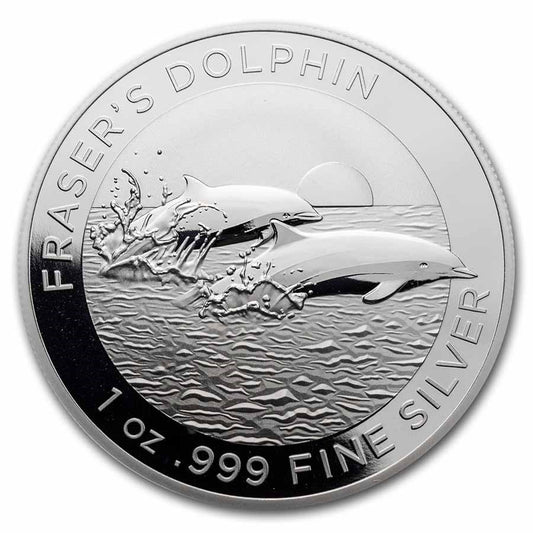 2021 Australia Fraser's Dolphin 1 oz Silver Coin BU in Capsule