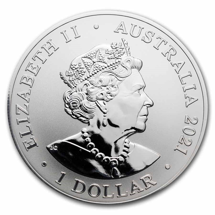 2021 Australia Fraser's Dolphin 1 oz Silver Coin BU in Capsule