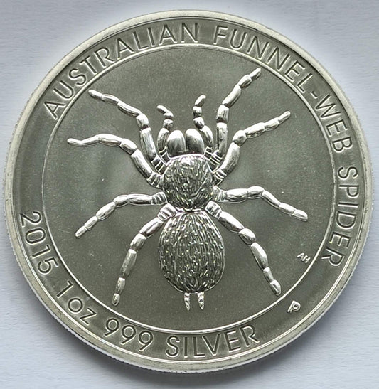 2015 Australia Funnel-Web Spider 1 oz Silver Coin BU in Capsule