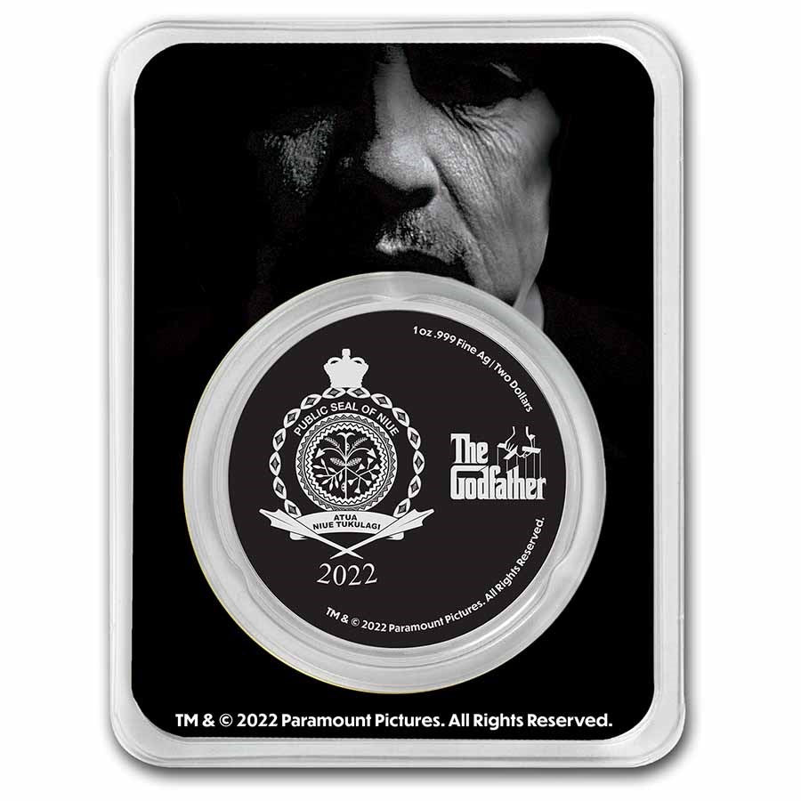 2022 Niue Godfather 50th Anniversary 1 oz Silver Coin in Tamper-Evident Packaging