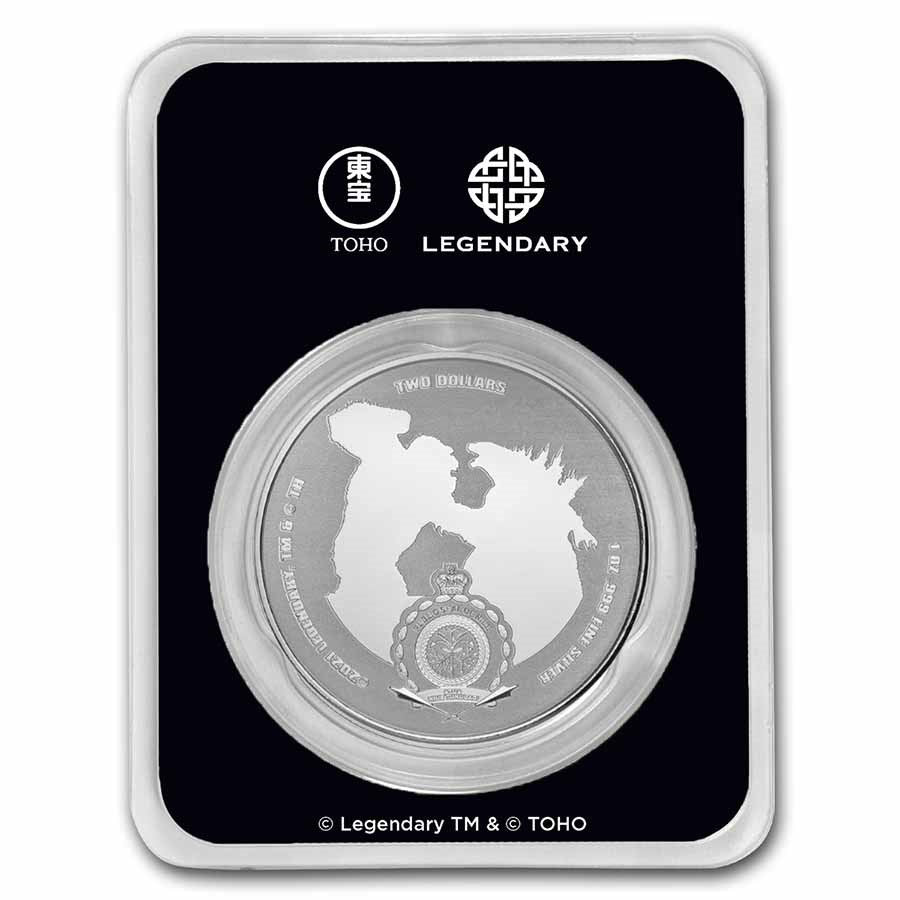 2021 Niue Godzilla v. Kong Face-Off 1 oz Colorized Silver Coin in Tamper-Evident Packaging
