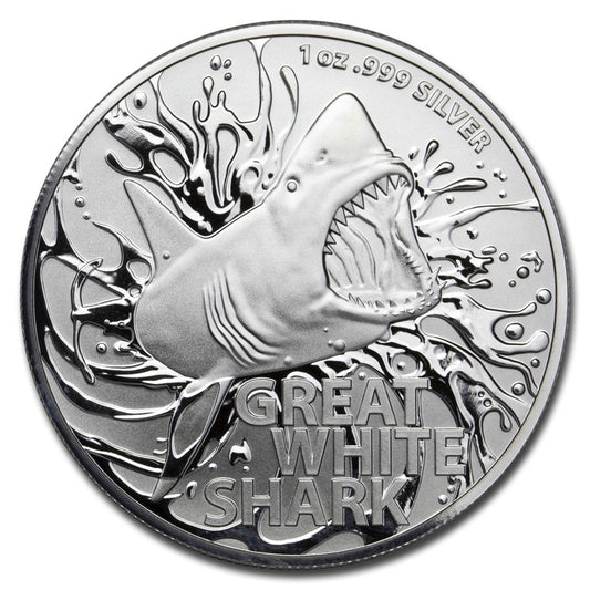 2021 Australia Great White Shark 1 oz Silver Coin BU in Capsule