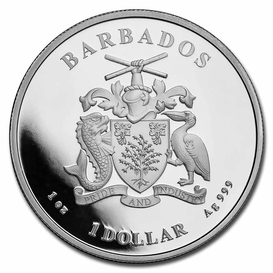 2023 Barbados Caribbean Green Monkey 1 oz Silver Coin BU in Capsule