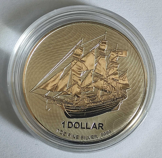 2022 Cook Islands Bounty 1 oz Silver Coin BU in Capsule